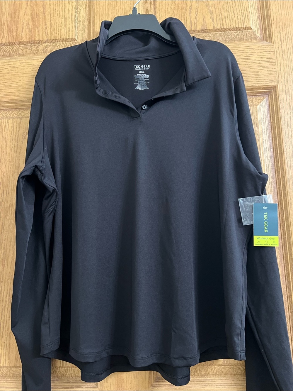 Tek Gear® Dry Tek Long Sleeve Shirt Mineral Black Size XXL NWT